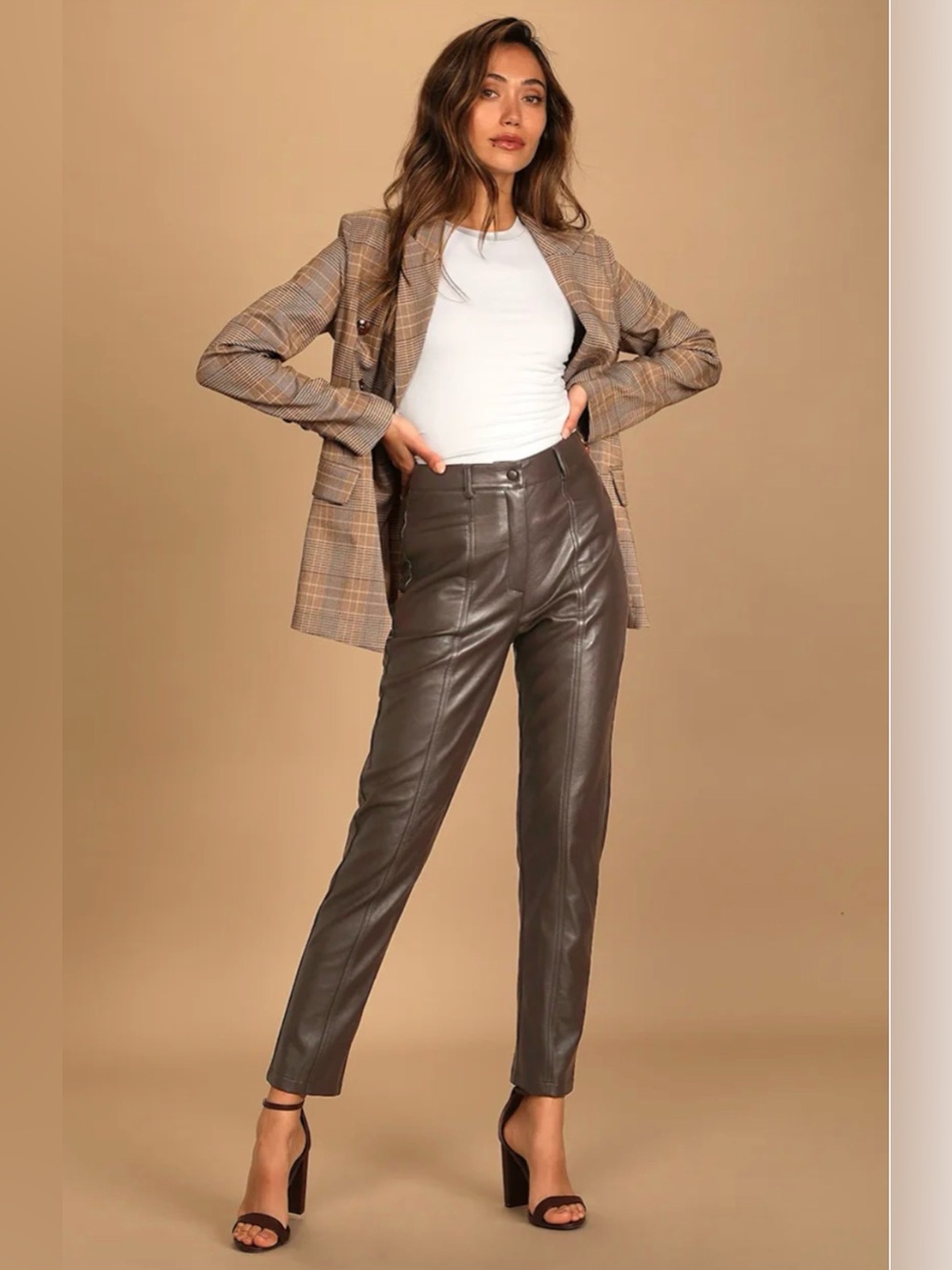 NEW! 🎀 Women’s Faux Leather Pants - Brown